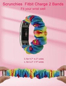 img 3 attached to TOYOUTHS Fitbit Charge 2 Bands Scrunchie Women - Soft Elastic Stretchy 🌸 Cloth Fabric Strap with Pattern Prints - Sport Replacement Charge 2 HR Wristband Accessories