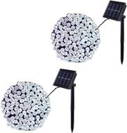 🌞 baimo 2 pack 33ft solar string lights: 100 led 8 modes waterproof fairy lights for garden, tree, yard, christmas, wedding, party outdoor indoor (cool white) – ultimate lighting solution! логотип