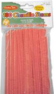 🎨 charles leonard chenille stems - 4mm x 12 inch - pink - 100/bag - creative arts supplies (65455) logo