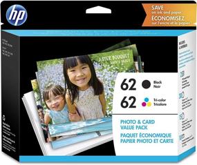 img 4 attached to HP 62 Ink Cartridges with Assorted Photo Paper for HP ENVY and OfficeJet Series (Black, Tri-color) - Compatible with ENVY 5500, 5600, 7600 and OfficeJet 200, 250, 258, 5700, 8040 - C2P04AN C2P06AN