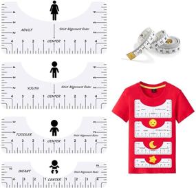 img 4 attached to Ultimate T-Shirt Alignment Tools: T-Shirt Ruler Guide & Craft Ruler for Fashion Design - 5 Pack HTV Alignment Tool Set for All Ages