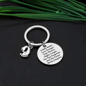 img 1 attached to 👶 New Mom/Dad Keychain - Thoughtful Gift for Expecting Parents