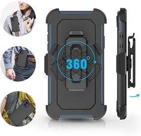 img 2 attached to 📱 BENTOBEN iPhone 11 Case with Kickstand and Holster - Full Body Rugged Hybrid Protection, Blue/Black