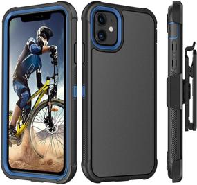 img 4 attached to 📱 BENTOBEN iPhone 11 Case with Kickstand and Holster - Full Body Rugged Hybrid Protection, Blue/Black