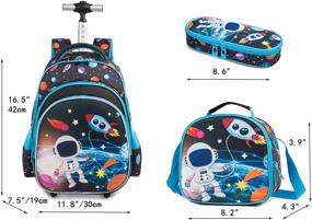 img 2 attached to HTgroce Rolling Backpack Resistant Students Backpacks for Kids' Backpacks