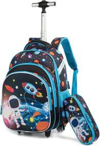 img 3 attached to HTgroce Rolling Backpack Resistant Students Backpacks for Kids' Backpacks
