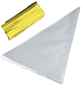img 3 attached to 🎁 GOETOR Cone Bag Set of 100: Clear Cello Treat Bags, 14.57 by 7 Inch Triangle Goody Bags with Twist Ties for Favors, Christmas, Popcorn, Candies, Handmade