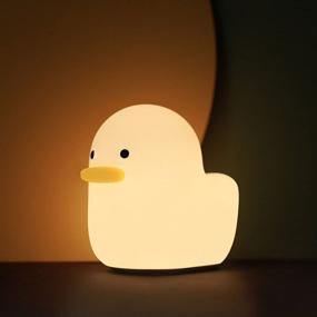 img 4 attached to 🦆 Милый светодиодный утенок-ночник – USB-заряжаемая силиконовая лампа с сенсорным управлением для детской – идеальный подарок на День рождения и Рождество