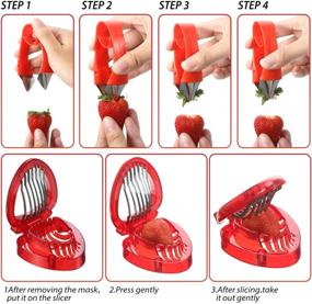 img 2 attached to 🍓 Efficient 2-Piece Strawberry Slicer Cutter Set: Huller, Stem Remover, Peeler – Perfect Kitchen Tool for Strawberry, Tomato & Pineapple