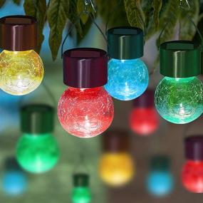 img 4 attached to 🌞 MAGGIFT 8 Pack Solar Hanging Ball Lights: Outdoor Christmas Ornaments with Umbrella Clips"