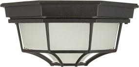 img 1 attached to Trans Globe Lighting 40582 BK Traditional Flushmount Lantern Outdoor Post Lights, 5-Inch, Black