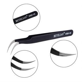 img 2 attached to 💁 Beyelian Curved Tip Volume Lash Tweezers – Professional Eyelash Extension Tweezers (ESD-15)