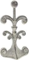 🚪 fleur de lis cast iron door stop - vintage design, decorative door stopper wedge with padded anti-scratch felt bottom - 4x3.5x7.5 логотип