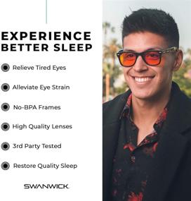 img 1 attached to 🕶️ Swanwick: Henley Night Swannies - Premium Blue Light Blocking Glasses with Superior Orange Tint for Gaming PC, Laptop, and Smartphone Screen Glare - Sleep Support