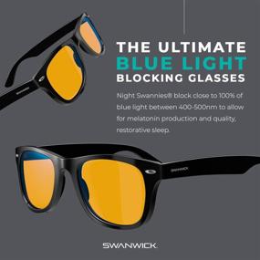 img 2 attached to 🕶️ Swanwick: Henley Night Swannies - Premium Blue Light Blocking Glasses with Superior Orange Tint for Gaming PC, Laptop, and Smartphone Screen Glare - Sleep Support