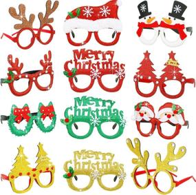 img 4 attached to 👓 Очки Frienda Christmas: Креативные забавные очки для Новогодних праздничных сувениров - 12 штук разных стилей (набор в стиле Рождества)