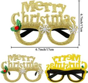 img 3 attached to 👓 Очки Frienda Christmas: Креативные забавные очки для Новогодних праздничных сувениров - 12 штук разных стилей (набор в стиле Рождества)