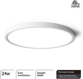 img 3 attached to 💡 ETL Listed 12 Inch LED Flush Mount Ceiling Light - Modern White Surface Mount Fixture for Basements, Closets, Kitchen, and More - 5000K Brightness