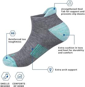 img 3 attached to Pack of 6 Pairs of Women's Low Cut Cushioned Running Athletic Ankle Socks for Sports