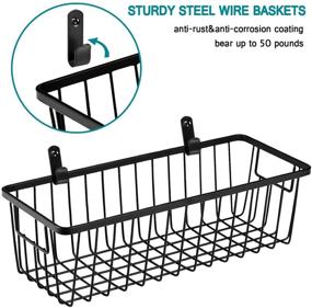 img 2 attached to 🧺 SheeChung Small Metal Wire Bathroom Storage Organizer Baskets - 2 Pack (Black)