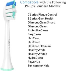 img 3 attached to 🪥 Relax Artist Toothbrush Heads - Compatible with Philips Sonicare HX6250, HX6730, HX6530, HX6930 - 8 Pack