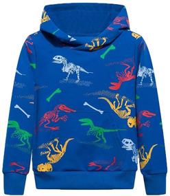 img 4 attached to 🦖 TLAENSON Dinosaur Sweatshirts: Stylish Boys' Fashion Hoodies & Sweatshirts with Lightweight and Stretchy Design