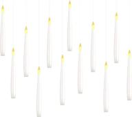 🕯️ pack of 10 floating candles: 6 inch hanging flickering flameless led taper candle lights with timer, battery operated candles with remote control for party christmas valentine's day decorations логотип