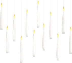 img 4 attached to 🕯️ Pack of 10 Floating Candles: 6 Inch Hanging Flickering Flameless LED Taper Candle Lights with Timer, Battery Operated Candles with Remote Control for Party Christmas Valentine's Day Decorations