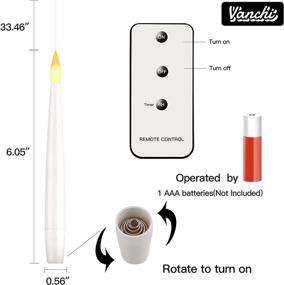 img 3 attached to 🕯️ Pack of 10 Floating Candles: 6 Inch Hanging Flickering Flameless LED Taper Candle Lights with Timer, Battery Operated Candles with Remote Control for Party Christmas Valentine's Day Decorations