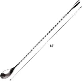 img 3 attached to 🍸 Professional Cocktail Bar Mixing Spoon Set - Stainless Steel (12 Inches) Japanese Style Teardrop End Design - Pack of 2