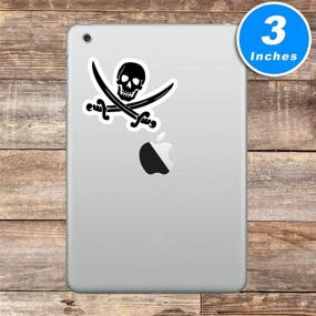 img 1 attached to 🏴 Pirate Sticker Skull and Bones Stickers - 3 Pack - Variety Sized Laptop Stickers for Laptop, Phone, Water Bottle - S214407