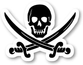 img 4 attached to 🏴 Pirate Sticker Skull and Bones Stickers - 3 Pack - Variety Sized Laptop Stickers for Laptop, Phone, Water Bottle - S214407