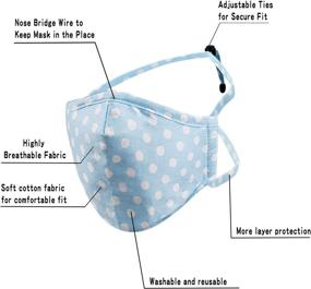 img 2 attached to 🎭 OverTour Tie Cotton Face Mask for Women and Men - Breathable & Washable Cloth Fabric Mask, Adjustable Earloops, Stylish Lanyard, Nose and Mouth Cover - Blue and Red Designs