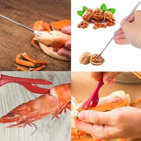 img 2 attached to 🦀 Seafood Cracker Set for 4 - Includes 4 Crab Crackers, 4 Lobster Shellers, 4 Forks, and Bag