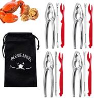 🦀 seafood cracker set for 4 - includes 4 crab crackers, 4 lobster shellers, 4 forks, and bag logo