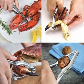 img 1 attached to 🦀 Seafood Cracker Set for 4 - Includes 4 Crab Crackers, 4 Lobster Shellers, 4 Forks, and Bag