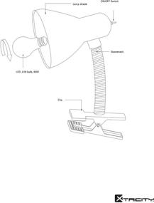 img 1 attached to 💡 Black Finish Xtricity Desk Lamp - Adjustable Gooseneck, Clamp Base, 7W A19 LED Bulb Included, 120V, On/Off Switch - 10.25 Inch Height (26cm)