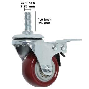 img 2 attached to 🔴 Finnhomy Swivel Caster Wheels 2 Inch Heavy Duty with Brake Set of 4 Premium Polyurethane Wheels - 800 lbs Load Bearing, Red