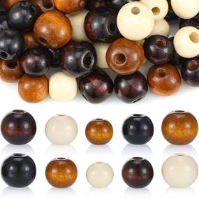 img 4 attached to 🌈 Colorful and Versatile: 210-Piece Set of Large Colored Wood Round Beads - Ideal for Crafting and Jewelry Making (16mm, 18mm, 20mm, Classic Colors)