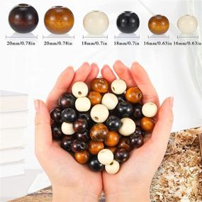 img 3 attached to 🌈 Colorful and Versatile: 210-Piece Set of Large Colored Wood Round Beads - Ideal for Crafting and Jewelry Making (16mm, 18mm, 20mm, Classic Colors)