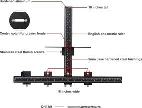 img 1 attached to 🔧 Lonfu Adjustable Cabinet Hardware Jig: Aluminum Alloy Drill Guide for Accurate and Efficient Installation of Door Sleeve, Drawer Knobs, Pulls, and Handles. Wood Drilling Doweling Templates Tool