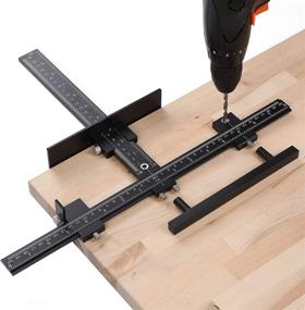 img 4 attached to 🔧 Lonfu Adjustable Cabinet Hardware Jig: Aluminum Alloy Drill Guide for Accurate and Efficient Installation of Door Sleeve, Drawer Knobs, Pulls, and Handles. Wood Drilling Doweling Templates Tool