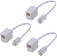 🔌 конвертер адаптера shonco rj45 в rj11 - 3 шт. белый, телефонный разъем rj11 6p4c женский для ethernet rj45 8p8c мужской переходной кабель логотип