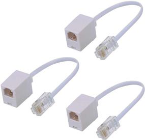 img 4 attached to 🔌 Конвертер адаптера SHONCO RJ45 в RJ11 - 3 шт. Белый, Телефонный разъем RJ11 6P4C женский для Ethernet RJ45 8P8C мужской переходной кабель