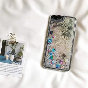 img 1 attached to UnnFiko Liquid Glitter Case for iPhone 11 - Colorful Quicksand with Apple APP Icons - Sand Glitter