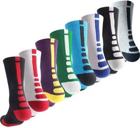 img 4 attached to 🧦 Multipack Thick Calf High Crew Socks for Boys - Ideal for Basketball, Soccer, Hiking, Skiing, and Outdoor Athletic Sports