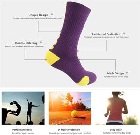 img 1 attached to 🧦 Multipack Thick Calf High Crew Socks for Boys - Ideal for Basketball, Soccer, Hiking, Skiing, and Outdoor Athletic Sports
