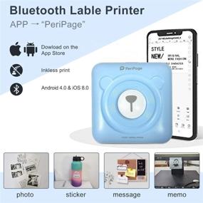 img 3 attached to 🖨️ Portable Mini Thermal Printer: Smart Bluetooth Label, Memo, Receipt, Sticker Printer for iOS & Android Phone + 6+1 Printer Paper Rolls Included