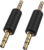 cablecreation 2 pack 3.5mm audio male to male adapter connectors gold plated - compatible with taotronics, mpow bh129 bluetooth receiver logo