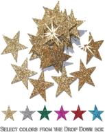 ✨ premium gold fabric glitter stars iron-on transfer - 2 packs, 48 x 1 inch (25mm) logo